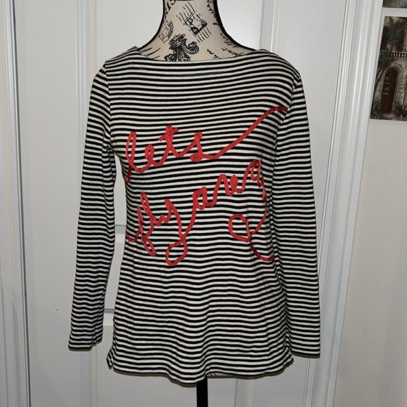 kate spade Tops - Kate Spade Women Blouse Shirt Cotton Striped Black White